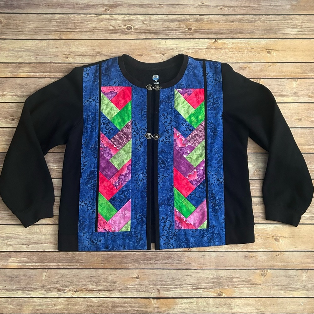 Colorful Patchwork Cardigan - image 1